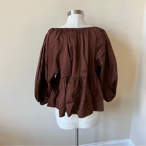 New! $425 Cynthia Rowley Collection Babydoll puff sleeve Blouse nwt 13652 - Picture 6 of 10